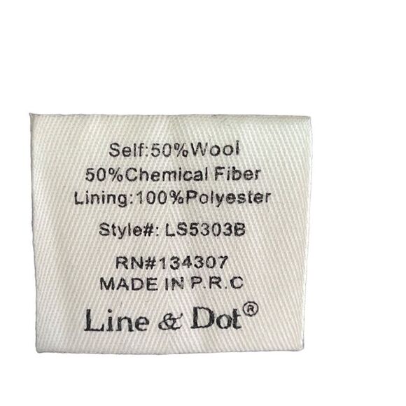 Line and Dot Mod Skirt Wool Blend Size Large - Picture 5 of 6
